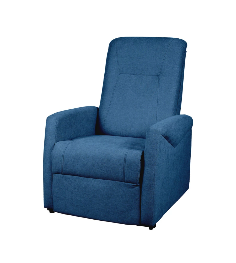 Poltrona massaggiante "siena" tessuto blu con recliner elettrico, 75x93x105 cm